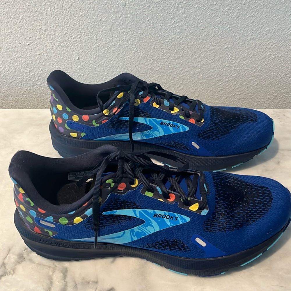 Brooks Men’s Launch 9 Confetti Sneakers Size 11.5 Good Condition